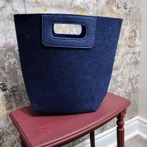 Stylish Navy Felt Storage Tote NWOT